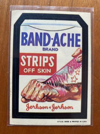 Topps Wacky Packages 1973 1st Series Band - Ache Bandache Sticker Rare