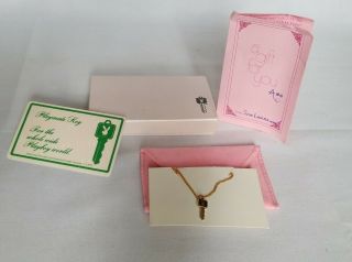 Playboy Bunny Playmate Miniature Key Necklace,  Card,  & Box 1970 