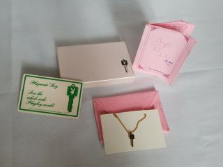 Playboy Bunny Playmate Miniature Key Necklace,  Card,  & box 1970 ' s RARE 3