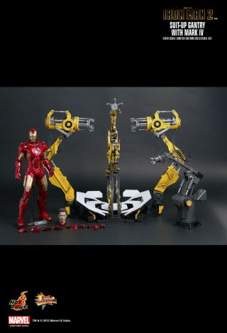 Hot Toys Iron Man 2 Suit - Up Gantry With Mark Iv Mms160 Mib 1/6th Scale 901493