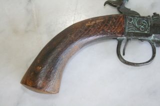 Antique Flintlock Musket Die Cast Iron Metal Metal Display Toy Pistol Gun RARE 2