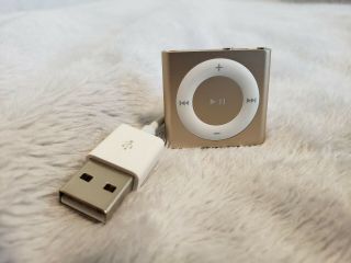 Rare Color 4th Gen Gold Ipod Shuffle With Charger Bundle