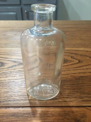 Cork Top Medicine Bottle Vintage Antique Kellogg’s Castor Oil Clear Glass