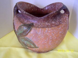 Rare Weller Pottery Double Handle Vase Bowl Greens Browns 1920 ' s 2