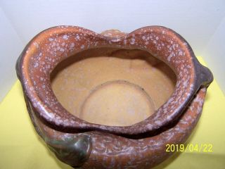 Rare Weller Pottery Double Handle Vase Bowl Greens Browns 1920 ' s 3