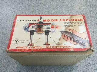 Vintage Rare Tin Toy remote control Cragstan Moon Explorer 3