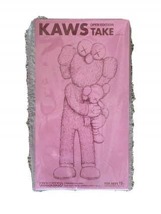 Kaws One Pink " Take " Figure Ships Fast In Hand