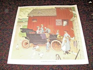 The Famous Model T Was " Boss Of The Road " Norman Rockwell Vintage Poster Print