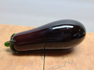 Murano Style Glass Eggplant