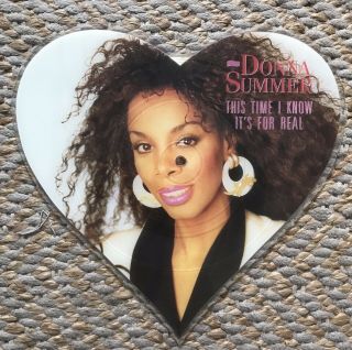 Donna Summer This Time I Know Its For Real Heart Shaped 7” Picture Disc Rare