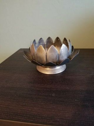 Vintage Leonard Silver Plate Lotus Water Lily Bowl Centerpiece