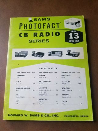 Sams Photofact Cb Radio Series 13 Amphenol Panasonic Realistic Regency Tram,