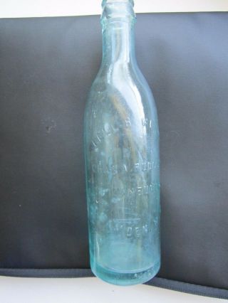 Antique Thick Green Glass “bell B Works” Bottle From Camden,  Jersey