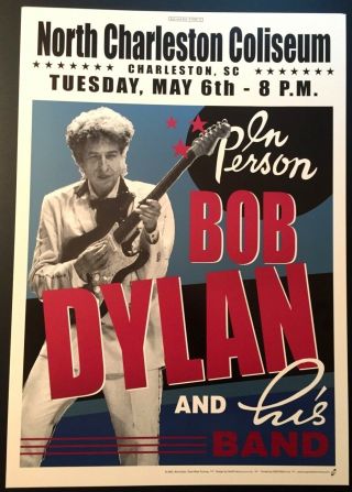 Rare Bob Dylan Concert Poster May 6th 2003 Charleston Sc Boxer Style