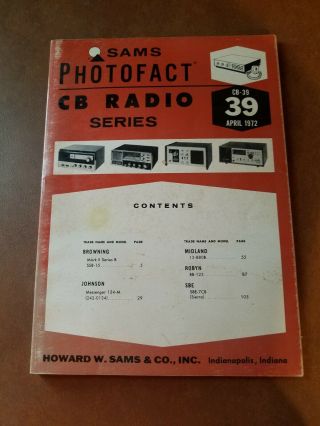 Sams Photofact Cb Radio Series 39 Browning Johnson Midland Robyn Sbe