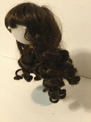 Vintage Brown Doll Wig Size 9 - 10 & Curls Style (w5)