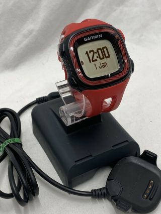 Garmin Forerunner 15 Gps Running Watch Black And Red Rare With Charger