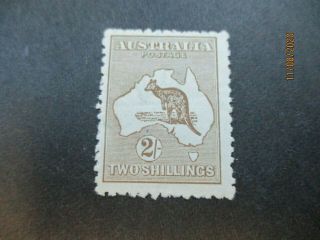 Kangaroo Stamps: 2/ - Brown 3rd Watermark - Rare - (j362)