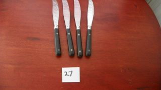 Set Of 4 Black Handle Washington Forge Mardi Gras Dinner Knives