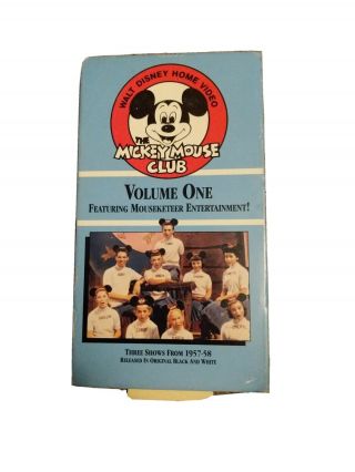 Rare The Mickey Mouse Club: Volume One Vhs Disney W/ Proof Of Purchase Tag