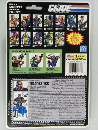 Hasbro G.  I.  Joe Series 11 Recalled Roadblock with rare Disk Launcher MOC 1991 2