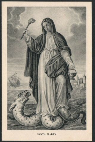 Holy Card Postale Antique Of Santa Marta Santino Image Pieuse Andachtsbild