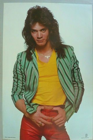 Very Rare Guitarist Eddie Van Halen 1982 Vintage Music Poster