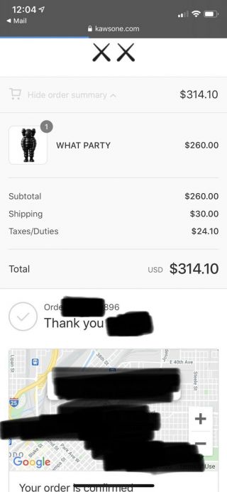 Kaws Companion What Party Figure Black 100 Authentic Confirmed Order