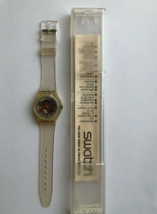 Swatch Jelly Fish Gk - 100 And Papers - Rare Model With Red Minute Hand.