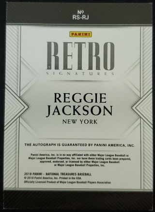 2018 Panini National Treasures Reggie Jackson 2/5 Retro Signatures - Ultra Rare 2