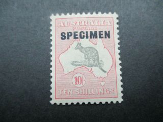 Kangaroo Stamps: 10/ - Pink C Of A Watermark - Rare (c164)