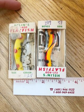 Two Nos Helin Flatfish Lures In Boxes 3 Lures,  2 Boxes