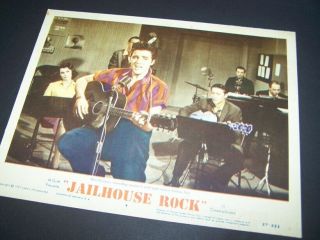 Elvis Presley Rare Lobby Card " Jailhouse Rock " From 1957 Vg,  V