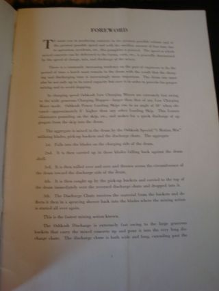 VINTAGE CHIEF OSHKOSH INSTRUCTION BOOK FOR HEAVY DUTY MIXERS 1930 - 40 ' S 3