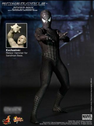 Sideshow Exclusive Hot Toys Spider - Man 3 Black Suit 1/6 Scale Collectible Figure