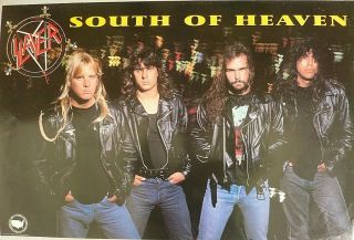 Rare Slayer South Of The Heaven 1988 Vintage Music Record Store Promo Poster