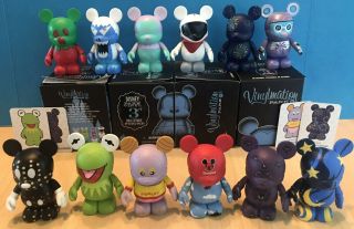 Disney Vinylmation Park Series 1 - Complete Set W/ Red Balloon,  Boxes,  Cards