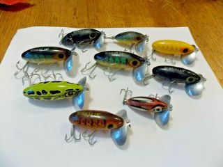 9 Vintage Fred Arbogast Jitterbug Bass Fishing Lures Rare? Look Here