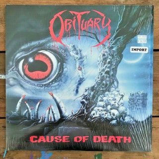 Death Metal Lp - Obituary – Cause Of Death Rare Vinyl In Shrink Roadrunner