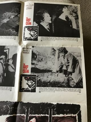 VINTAGE MOVIE POSTER THE BEAST IN THE CELLAR MONSTER LOBBY THEATER RARE 3