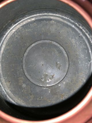 Vintage Copper Tea Pot KETTLE Wood & Brass Handle antique 3