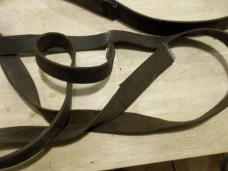 4 old Vintage Leather / Cloth Machine Drive Belts - ca.  1900 - 40 3