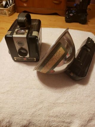 Antique Brownie Kodak Hawkeye Camera With Flash Attachment -