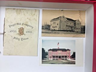 Antique Vintage Rppc Real Photo Post Card Port Gamble Wa Hotel 1903 Invitation