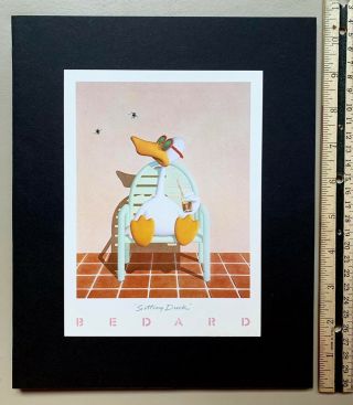 " Sitting Duck " Orig.  1st Prtg.  1982 Mini - Poster M.  Bedard Rare ©luna Art Mounted