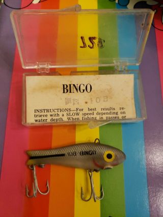 Rare Doug English Bingo 10 B Fishing Lure Box And Paperwork Bingo Tx