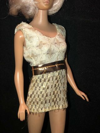 Vintage Barbie Doll Clone Mini Dress Hong Kong Gold Mod Superstar Tlc