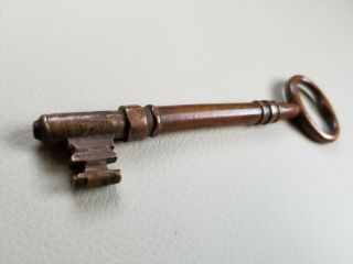Vintage Antique Solid Brass Skeleton Key 4”