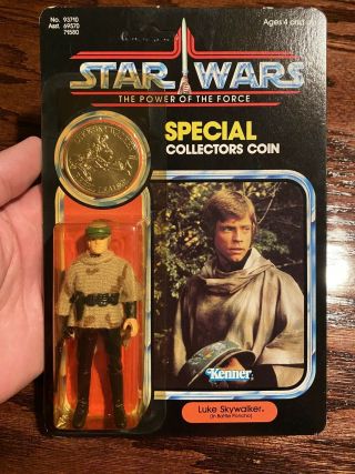 Vintage 1984 Kenner Star Wars Luke Skywalker Battle Poncho Potf Last 17 Moc Afa?