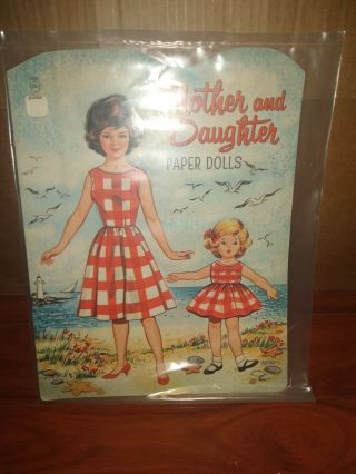 Vintage Mother Daughter Paper Dolls Magic Stay Put Clothes Jaymar 1950s 1960s